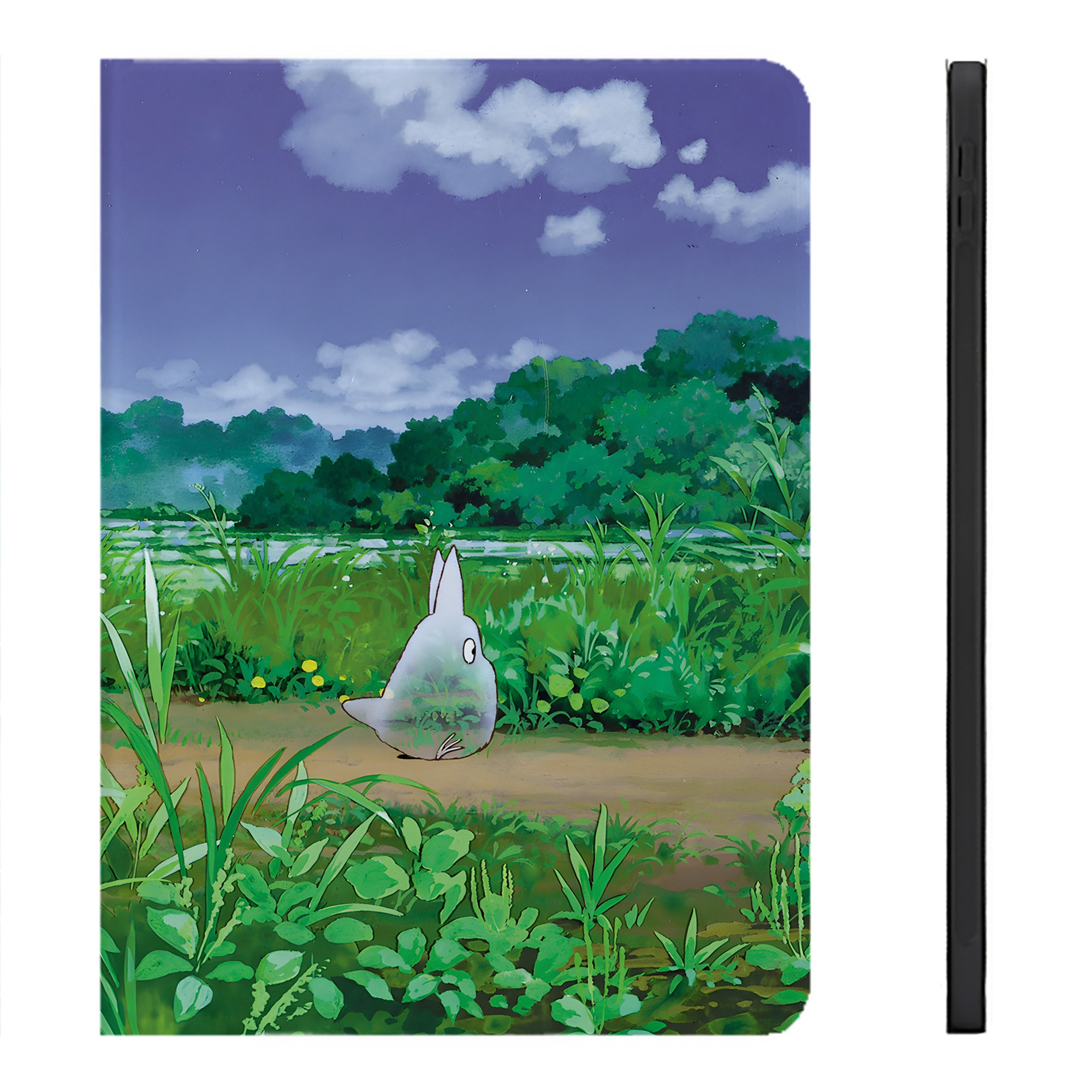 （画像用） となりのトトロ 草壁メイ 草壁サツキ My Neighbor Totoro Satsuki Kusakabe Mei Kusakabe IPadケース ペンホルダー付き ブックスタイルデザイン